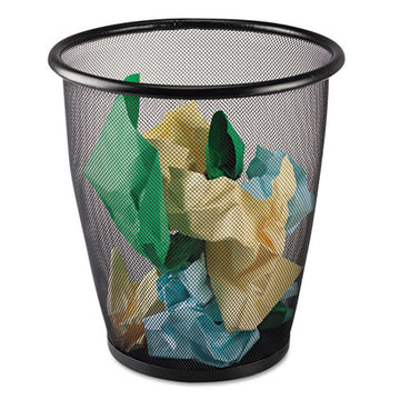 Safco® Onyx Round Mesh Wastebasket, Steel Mesh, 5 Gal, Black freeshipping - TVN Wholesale